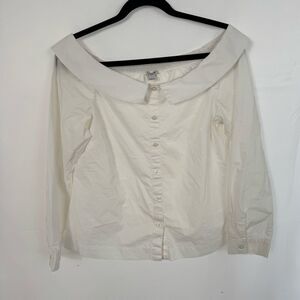 J Crew Size Small Off the Shoulder Button Down White